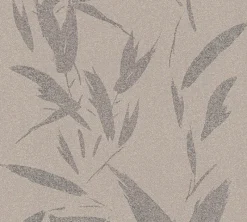 Brewster 4035-37549-3 Kaiya Grey Leaves Wallpaper