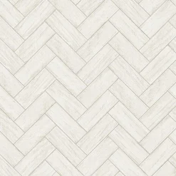 Brewster 3122-10100 Kaliko White Wood Herringbone Wallpaper> Damask, Trellis & Geometrics