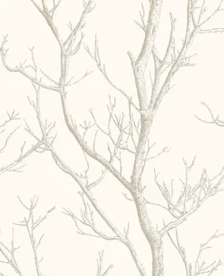 Brewster 2766-24634 Laelia White Silhouette Tree Wallpaper Outlet