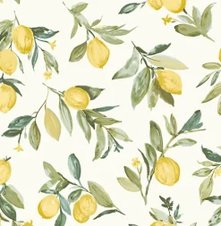 Brewster 2904-25687 Limon Yellow Fruit Wallpaper Outlet