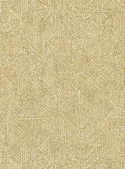Brewster 391522 Longmont Gold Global Geometric Wallpaper> Florals