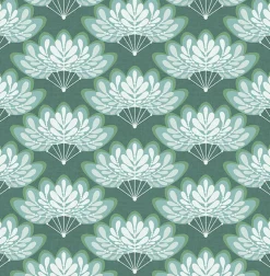 Brewster/ASP 2861-25753 Lotus Grey Floral Fans Wallpaper> Architectural