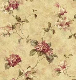 Brewster 3123-76304 Magnolia Yellow Hydrangea Trail Wallpaper Hot