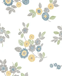 Brewster/ASP 2744-24126 Malaga Grey Floral Wallpaper
