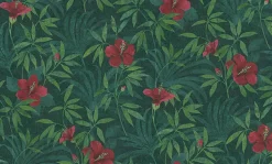 Brewster 4044-38028-1 Malecon Green Floral Wallpaper> Architectural