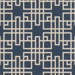 Brewster 4035-409253 Mana Navy Trellis Wallpaper> Florals