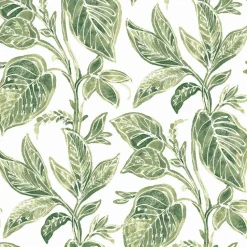 Brewster 3120-13621 Mangrove Green Botanical Wallpaper> Architectural