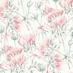 Brewster/ASP 2973-90405 Mariell Pink Dragonfly Wallpaper> Contemporary & Modern