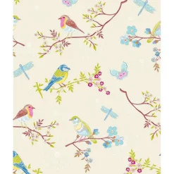 Brewster 375080 Marit Cream Bird Wallpaper> Architectural