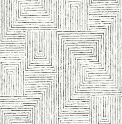 Brewster/ASP 2964-25958 Merritt Black Geometric Wallpaper Online