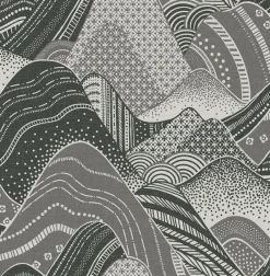 Brewster/ASP 2764-24331 Meru Dark Grey Mountain Wallpaper> Damask, Trellis & Geometrics