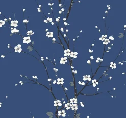 Brewster/ASP 2927-81812 Monterey Cobalt Floral Branch Wallpaper Outlet