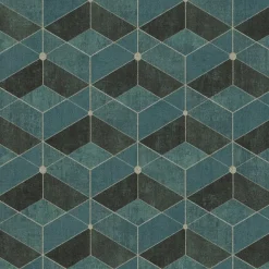 Brewster 4082-382023 Muir Teal Geo Wallpaper Clearance