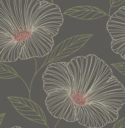 Brewster/ASP 2764-24319 Mythic Grey Floral Wallpaper