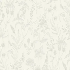 Brewster 2979-37363-1 Nami White Floral Wallpaper Clearance