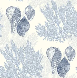 Brewster/ASP 2927-81202 Nauset Blue Seashell Shores Wallpaper> Damask, Trellis & Geometrics