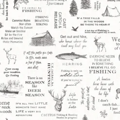 Brewster 3118-01475 North Hills Black Camping Quotes Wallpaper> Damask, Trellis & Geometrics