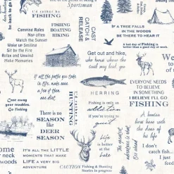 Brewster 3118-01474 North Hills Navy Camping Quotes Wallpaper Clearance
