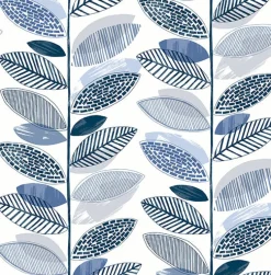 Brewster 2904-25682 Nyssa Blue Leaves Wallpaper Online