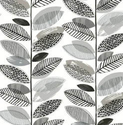 Brewster 2904-25683 Nyssa Grey Leaves Wallpaper Best