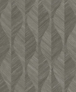 Brewster 4025-82509 Oresome Dark Grey Ogee Wallpaper New