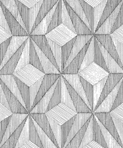 Brewster/ASP 2908-87101 Paragon Black Geometric Wallpaper New