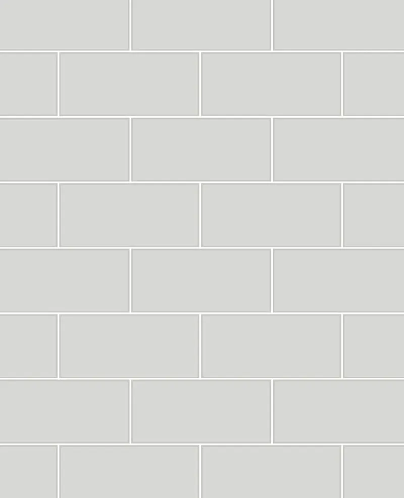 Brewster 2766-23752 Parkway Light Grey Subway Tile Wallpaper> Damask, Trellis & Geometrics
