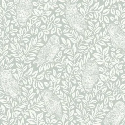 Brewster 3123-12414 Parliament Seafoam Owl Wallpaper Clearance