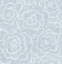 Brewster/ASP 2969-26039 Periwinkle Blue Textured Floral Wallpaper> Architectural