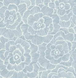 Brewster/ASP 2969-26038 Periwinkle Grey Textured Floral Wallpaper New