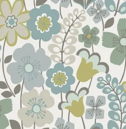 Brewster/ASP 2903-25827 Piper Green Floral Wallpaper> Architectural