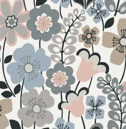 Brewster/ASP 2903-25828 Piper Light Blue Floral Wallpaper> Architectural