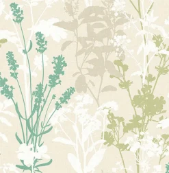 Brewster 2814-24573 Pippin Green Wild Flowers Wallpaper> Architectural