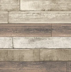 Brewster/ASP 2922-22347 Porter Coffee Weathered Plank Wallpaper> Brick, Stone & Wood