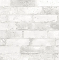 Brewster/ASP 2922-22321 Rustin White Reclaimed Bricks Wallpaper> Brick, Stone & Wood