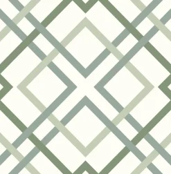 Brewster/ASP 2901-25437 Saltire Emile Green Lattice Wallpaper Outlet