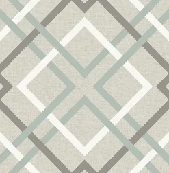 Brewster/ASP 2901-22649 Saltire Emile Taupe Lattice Wallpaper Hot