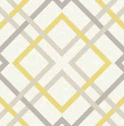 Brewster/ASP 2901-22652 Saltire Emile Yellow Lattice Wallpaper New