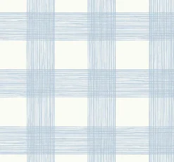Brewster/ASP 2927-80912 Scarborough Light Blue Striated Plaid Wallpaper> Damask, Trellis & Geometrics