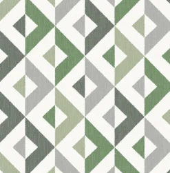 Brewster/ASP 2902-25543 Seesaw Green Geometric Faux Linen Wallpaper New