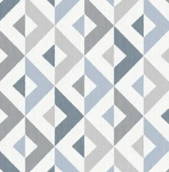 Brewster/ASP 2902-25541 Seesaw Slate Geometric Faux Linen Wallpaper> Damask, Trellis & Geometrics