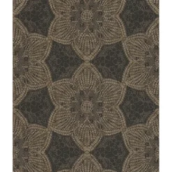 Brewster 376050 Seychelles Brown Medallion Wallpaper