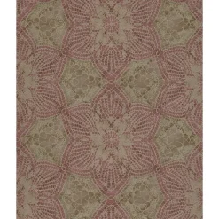 Brewster 376054 Seychelles Mauve Medallion Wallpaper> Florals