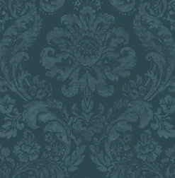 Brewster/ASP 2763-87310 Shadow Blue Damask Wallpaper Hot