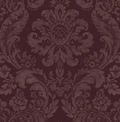 Brewster/ASP 2763-87315 Shadow Merlot Damask Wallpaper> Damask, Trellis & Geometrics