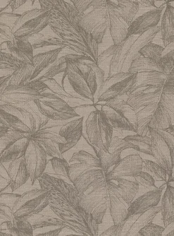 Brewster 2910-2744 Simone Light Brown Tropical Wallpaper