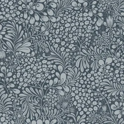 Brewster/ASP 2932-65129 Siv Dark Blue Botanical Wallpaper> Architectural