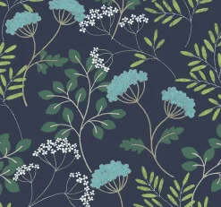 Brewster/ASP 2975-87541 Sorrel Navy Botanical Wallpaper> Architectural