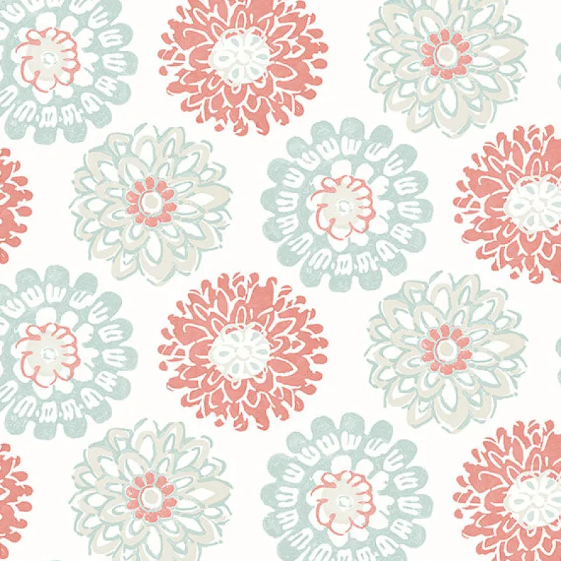Brewster 3120-13701 Sunkissed Coral Floral Wallpaper> Architectural
