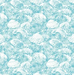 Brewster 2904-25688 Surfside Aqua Shells Wallpaper> Damask, Trellis & Geometrics